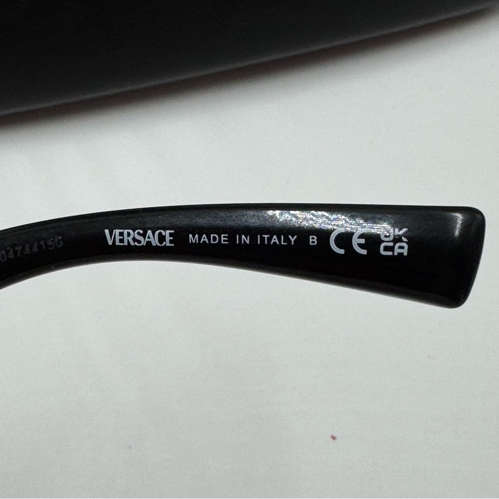 Versace Virtus Cat-Eye Sunglasses and Case in Black & Gold - Picture 5 of 11